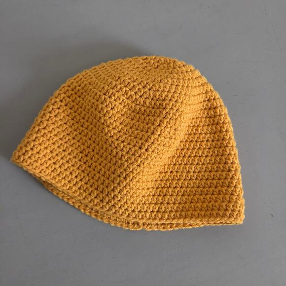 Handmade Accessories - Handmade Crochet Beanie Hat Mustard Golden Rod Knit Cap One Size Casual
